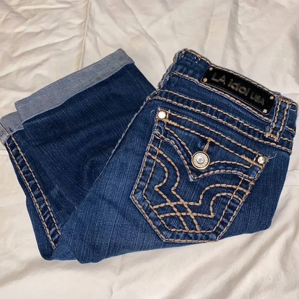 -LA IDol cuffed Bermuda denim shorts